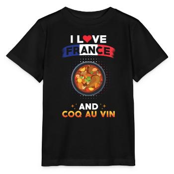 Coq Au Vin France Cuisine française - T-shirt bio MINI CREATOR Stanley/Stella Enfant - noir - Devant - Mikhail (115cm)