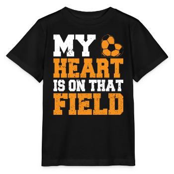 Mein Herz Ist Auf Diesem Feldfußball Mutter Outfit - Stanley/Stella Kinder T-Shirt MINI CREATOR  - Schwarz - Vorne - Mikhail (115cm)