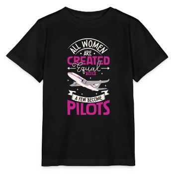 Pilote Aviation Avion Compagnie aérienne Futurs pilotes - T-shirt bio MINI CREATOR Stanley/Stella Enfant - noir - Devant - Mikhail (115cm)
