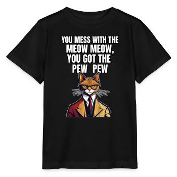 Cat Shirt Cat Gift Idea Putty - Stanley/Stella MINI CREATOR Kids’ T-Shirt - black - Front - Mikhail (115cm)