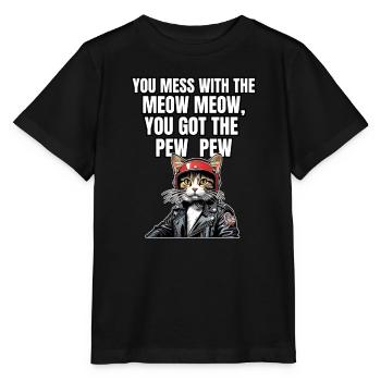 Chemise Chat Chat Cadeau Idée Mastic - T-shirt bio MINI CREATOR Stanley/Stella Enfant - noir - Devant - Mikhail (115cm)