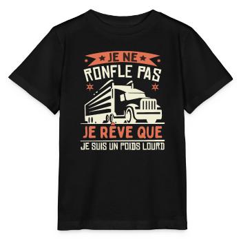 Poids Lourd Cadeau Camion Camionneur - T-shirt bio MINI CREATOR Stanley/Stella Enfant - noir - Devant - Mikhail (115cm)