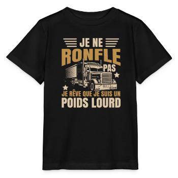 Poids Lourd Drole Camionneur - T-shirt bio MINI CREATOR Stanley/Stella Enfant - noir - Devant - Mikhail (115cm)