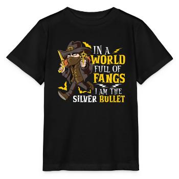 Chasseur de vampires, Tueur de morts-vivants, Pieu et Croix - T-shirt bio MINI CREATOR Stanley/Stella Enfant - noir - Devant - Mikhail (115cm)