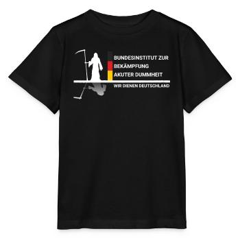 Bundesinstitut zur Bekämpfung von Dummheit - Stanley/Stella Kinder T-Shirt MINI CREATOR  - Schwarz - Vorne - Mikhail (115cm)