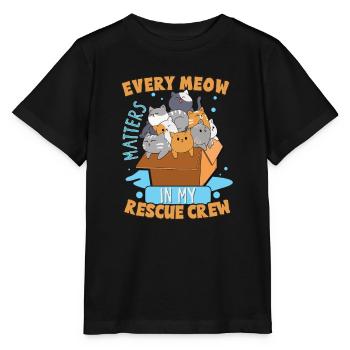 Animal RESCUE ANIMAL RIGHTS RESCUE Animal ADOPTION - Stanley/Stella Kinder T-Shirt MINI CREATOR  - Schwarz - Vorne - Mikhail (115cm)