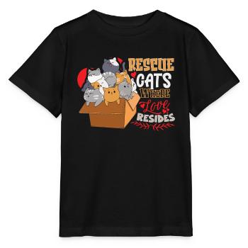 Animal RESCUE ANIMAL RIGHTS RESCUE Animal ADOPTION - Stanley/Stella Kinder T-Shirt MINI CREATOR  - Schwarz - Vorne - Mikhail (115cm)