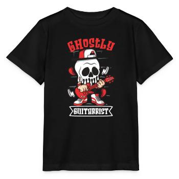 Drôle Horreur Spooky Guitariste Guitariste Fantomatique - T-shirt bio MINI CREATOR Stanley/Stella Enfant - noir - Devant - Mikhail (115cm)