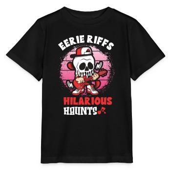 Drôle Horreur Spooky Guitariste Guitariste Fantomatique - T-shirt bio MINI CREATOR Stanley/Stella Enfant - noir - Devant - Mikhail (115cm)