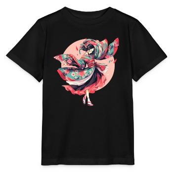 Tokyo Asie 80s Geishas japonaises rétro Geisha - T-shirt bio MINI CREATOR Stanley/Stella Enfant - noir - Devant - Mikhail (115cm)