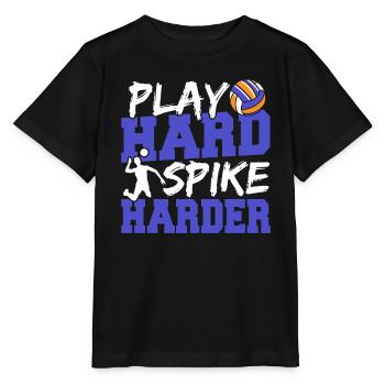 Joueur de volleyball Spiker Funny Play Hard Spike Har - T-shirt bio MINI CREATOR Stanley/Stella Enfant - noir - Devant - Mikhail (115cm)