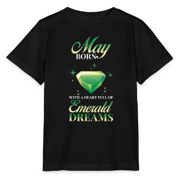 May Emerald Birthstone - Stanley/Stella MINI CREATOR Kids’ T-Shirt - black - Front - Mikhail (115cm)