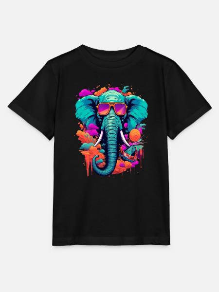 Streetart Kunst Elefant Sonnenbrille - Stanley/Stella Kinder T-Shirt MINI CREATOR  - Schwarz