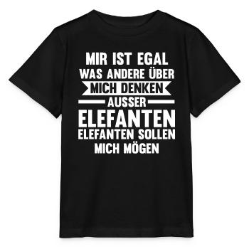 Elefant Elefanten - Stanley/Stella Kinder T-Shirt MINI CREATOR  - Schwarz - Vorne - Mikhail (115cm)