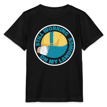 Toujours en train de travailler sur mes atterrissages 6 - T-shirt bio MINI CREATOR Stanley/Stella Enfant - noir - Devant - Mikhail (115cm)