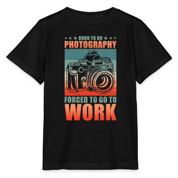 Photographe Né pour photographier pour travailler - T-shirt bio MINI CREATOR Stanley/Stella Enfant - noir - Devant - Mikhail (115cm)