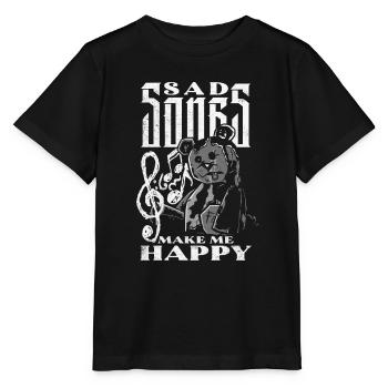 Emoticon Sad Songs Make Me Happy Emocore Esthétique - T-shirt bio MINI CREATOR Stanley/Stella Enfant - noir - Devant - Mikhail (115cm)