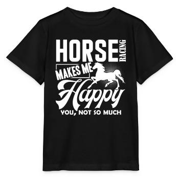 Horse Racing Horse Racing Makes Me Happy - Stanley/Stella MINI CREATOR Kids’ T-Shirt - black - Front - Mikhail (115cm)