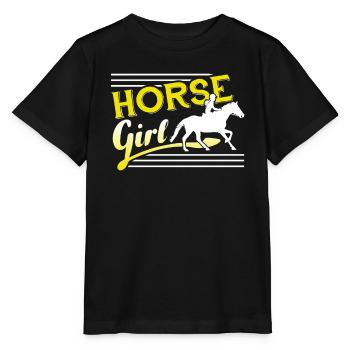 Horse Racing Horse Racing Horse Girl - Stanley/Stella MINI CREATOR Kids’ T-Shirt - black - Front - Mikhail (115cm)