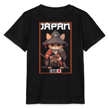 Chat d’Asie Samouraï japonais Samouraï - T-shirt bio MINI CREATOR Stanley/Stella Enfant - noir - Devant - Mikhail (115cm)