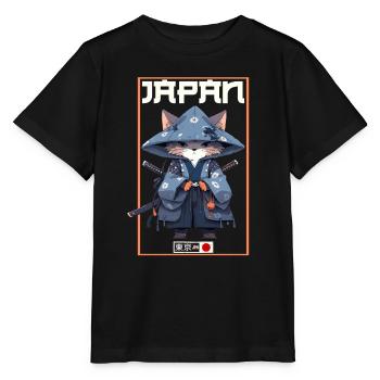 Chat d’Asie Samouraï japonais Samouraï - T-shirt bio MINI CREATOR Stanley/Stella Enfant - noir - Devant - Mikhail (115cm)
