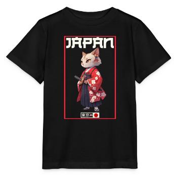 Chat d’Asie Samouraï japonais Samouraï - T-shirt bio MINI CREATOR Stanley/Stella Enfant - noir - Devant - Mikhail (115cm)