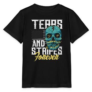 Emoticon Emo Tears and Stripes Forever Emocore - T-shirt bio MINI CREATOR Stanley/Stella Enfant - noir - Devant - Mikhail (115cm)