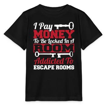 Je paie de l’argent pour être enfermé dans les salles d’évasion - T-shirt bio MINI CREATOR Stanley/Stella Enfant - noir - Devant - Mikhail (115cm)