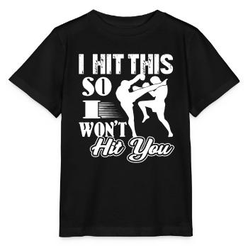 Kickboxing I Hit This So I Won't Hit You - Stanley/Stella MINI CREATOR Kids’ T-Shirt - black - Front - Mikhail (115cm)