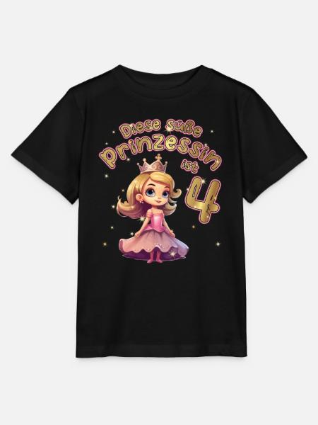 Diese kleine Prinzessin ist 4 - 4. Geburtstag - Stanley/Stella Kinder T-Shirt MINI CREATOR - Schwarz