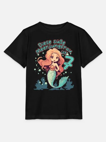 Diese kleine Meerjungfrau ist 7 - 7. Geburtstag - Stanley/Stella Kinder T-Shirt MINI CREATOR  - Schwarz