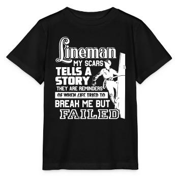 Lineman My Scars Tells A Story - Stanley/Stella MINI CREATOR Kids’ T-Shirt - black - Front - Mikhail (115cm)