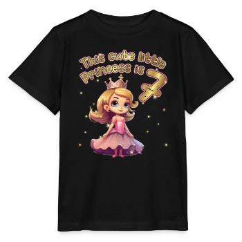 This little princess is 7 - 7th birthday - Stanley/Stella MINI CREATOR Kids’ T-Shirt - black - Front - Mikhail (115cm)