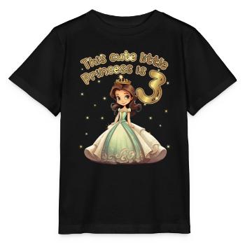 This little princess is 3 - 3rd birthday - Stanley/Stella MINI CREATOR Kids’ T-Shirt - black - Front - Mikhail (115cm)