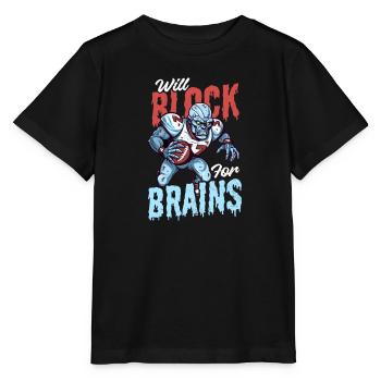 Fußball-Halloween blockiert Gehirne - Stanley/Stella Kinder T-Shirt MINI CREATOR  - Schwarz - Vorne - Mikhail (115cm)