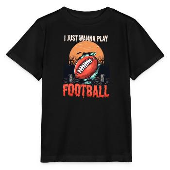Fußball Halloween Wanna Fußball spielen - Stanley/Stella Kinder T-Shirt MINI CREATOR  - Schwarz - Vorne - Mikhail (115cm)
