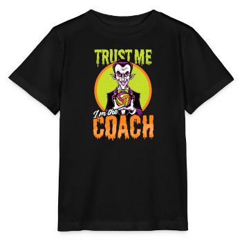 Halloween-Coach Trust Ich bin Volleyballtrainer Vampir - Stanley/Stella Kinder T-Shirt MINI CREATOR  - Schwarz - Vorne - Mikhail (115cm)