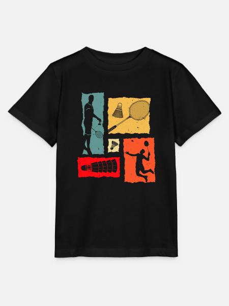 Badminton Retro - Stanley/Stella Kinder T-Shirt MINI CREATOR  - Schwarz