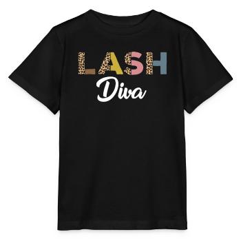 Diva des cils drôle avec imprimé léopard - T-shirt bio MINI CREATOR Stanley/Stella Enfant - noir - Devant - Mikhail (115cm)
