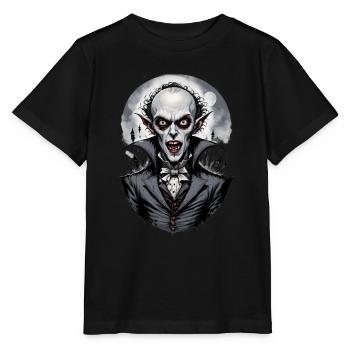 un vampire souriant 6 - T-shirt bio MINI CREATOR Stanley/Stella Enfant - noir - Devant - Mikhail (115cm)