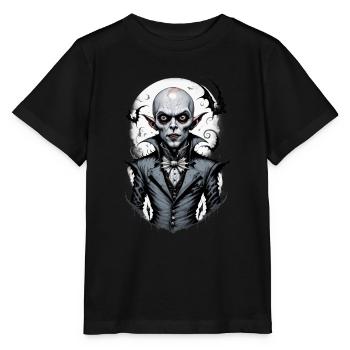un vampire souriant 7 - T-shirt bio MINI CREATOR Stanley/Stella Enfant - noir - Devant - Mikhail (115cm)