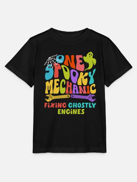 One Spooky Mechanic Retro Groovy Halloween Costume - Stanley/Stella Kinder T-Shirt MINI CREATOR - Schwarz