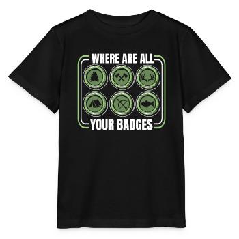 Pfadfinder Abzeichen - Stanley/Stella Kinder T-Shirt MINI CREATOR  - Schwarz - Vorne - Mikhail (115cm)