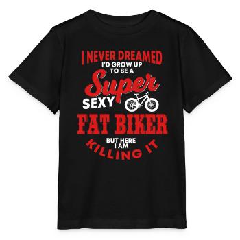 Funny Fat Biker SHirt Fat Bike - Stanley/Stella MINI CREATOR Kids’ T-Shirt - black - Front - Mikhail (115cm)