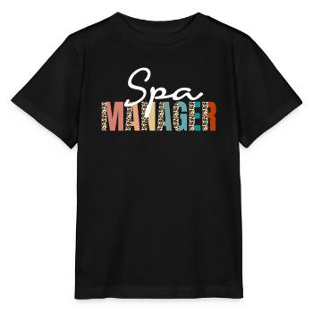 Spa Manager Leopard Print - T-shirt bio MINI CREATOR Stanley/Stella Enfant - noir - Devant - Mikhail (115cm)