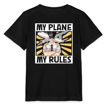 Pilote Aviation Avion Compagnie aérienne Futurs pilotes - T-shirt bio MINI CREATOR Stanley/Stella Enfant - noir - Devant - Mikhail (115cm)