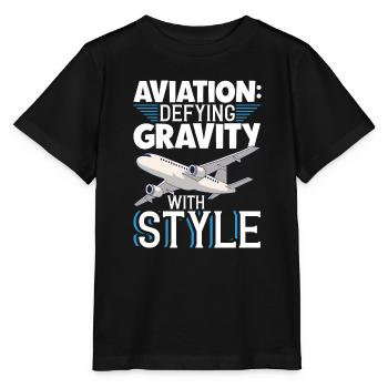 Pilote Aviation Avion Compagnie aérienne Futurs pilotes - T-shirt bio MINI CREATOR Stanley/Stella Enfant - noir - Devant - Mikhail (115cm)