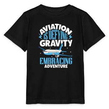 Pilote Aviation Avion Compagnie aérienne Futurs pilotes - T-shirt bio MINI CREATOR Stanley/Stella Enfant - noir - Devant - Mikhail (115cm)