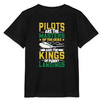 Pilote Aviation Avion Compagnie aérienne Futurs pilotes - T-shirt bio MINI CREATOR Stanley/Stella Enfant - noir - Devant - Mikhail (115cm)