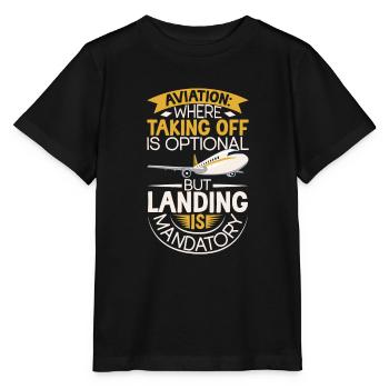 Pilote Aviation Avion Compagnie aérienne Futurs pilotes - T-shirt bio MINI CREATOR Stanley/Stella Enfant - noir - Devant - Mikhail (115cm)